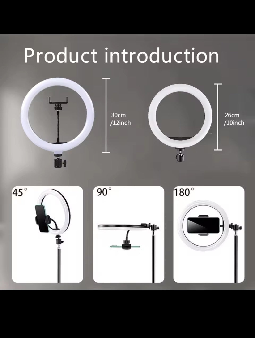Aro de Luz LED 10" con Trípode y Soporte para Celular – Ideal para Fotos y Videos