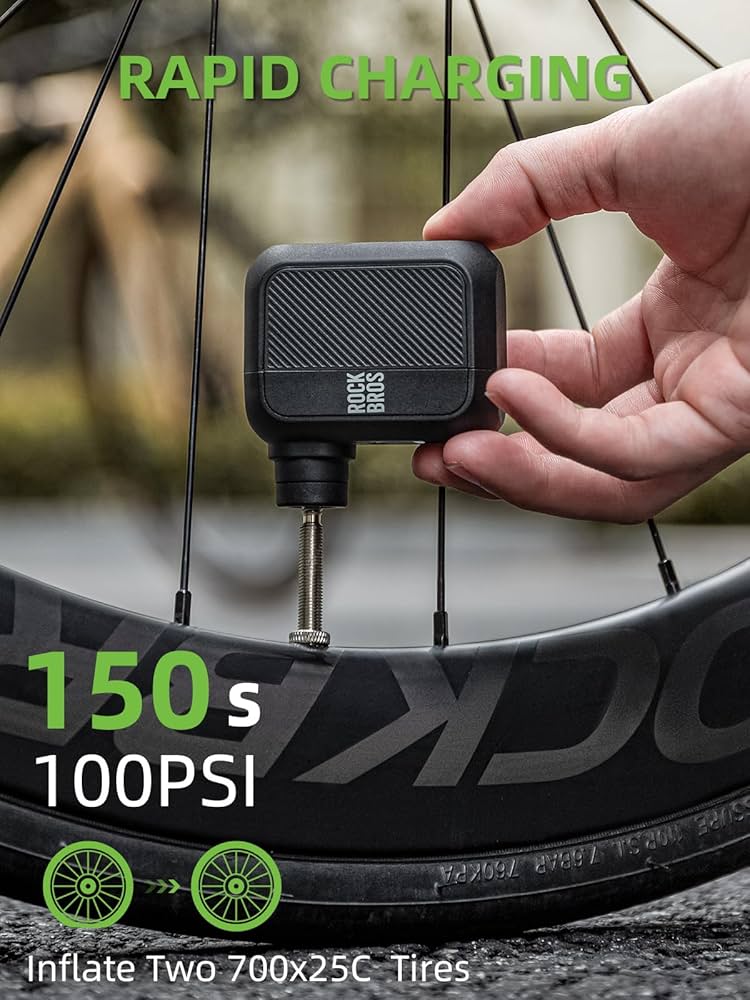 Bomba de Aire Eléctrica ROCKBROS | Inflador Portátil 100 PSI
